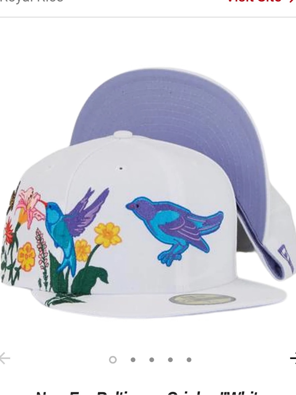 New Era Baltimore Orioles White Blooming Lavender Undervisor 59Fifty Hat Size 7